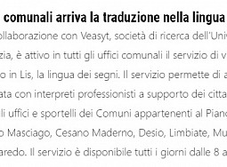 Negli uffici comunali arriva la traduzione nella lingua dei segni